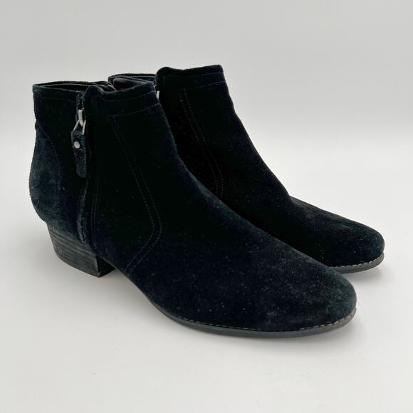Blondo Ingrid Ankle Bootie Waterproof Size 10M Black Suede Leather B5911 Lined - Picture 1 of 10